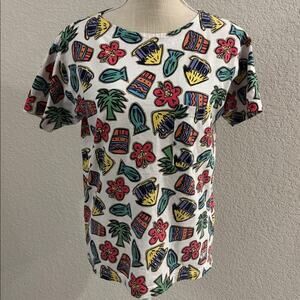 VTG 1990’s Dockers by Levi’s Women’s Beach T-Shirt Top Fish Novelty Petite